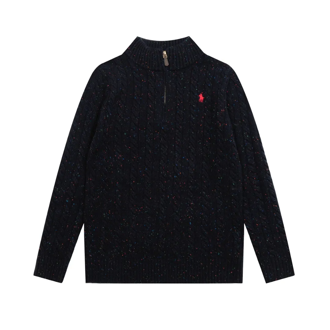 P250 Top quality" Style number: DS038# [Ralph Lauren wool blended pony embroidered logo twist knitted half-zip sweater] ✅Ralph Lauren gradient multi-color dot versatile couple style knitted half-zip pullover sweater ✅15% merino cotton wool 85% wool blended custom laser buttons ✅ZP quality 1:1 pattern making Scan the code to enter the GF website Counter quality ✅Details and quality are the only one in Guangzhou. Imported quality wool, focusing on high-end, cost-effective. Needless to say good quality. ✅Restore the original version. The maximum size can be worn up to 160 pounds. Loose, comfortable and stress-free. ✅Zip down the lapel. Pull up the zipper to the half turtleneck. Easy to wear with any style. Christmas red